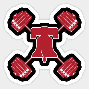 Phillies Phightins Barbell Red Gym Sticker